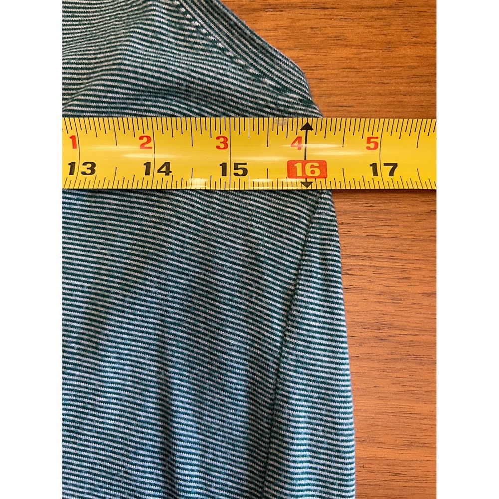 Adrienne Vittadini Tank Top Size Large Green Striped Sleeveless Modal - Picture 6 of 6